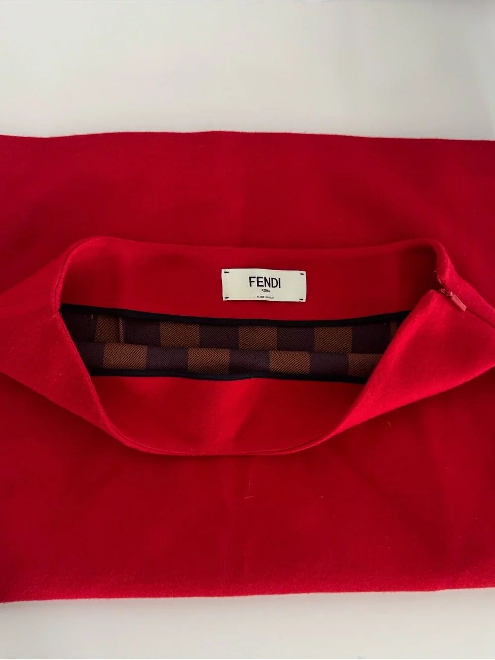 FENDI Red Skirt 100% Wool with Silk Lining